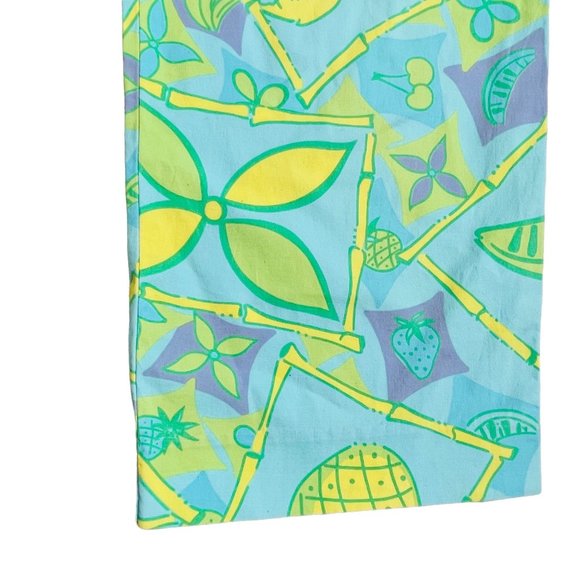 Lilly Pulitzer 4 Liza Capri Macadamia Print Pants Blue Yellow Capri - Picture 4 of 8